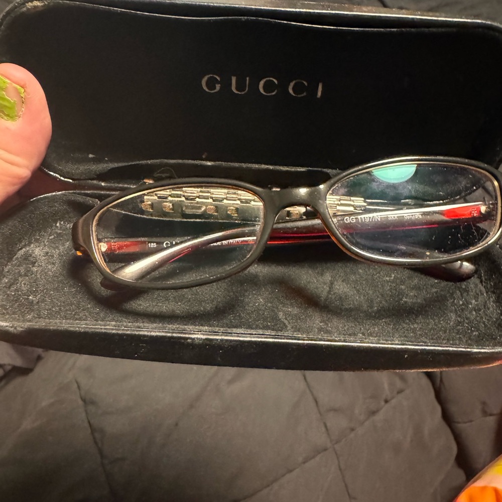 Gucci Black and Red Eyeglasses